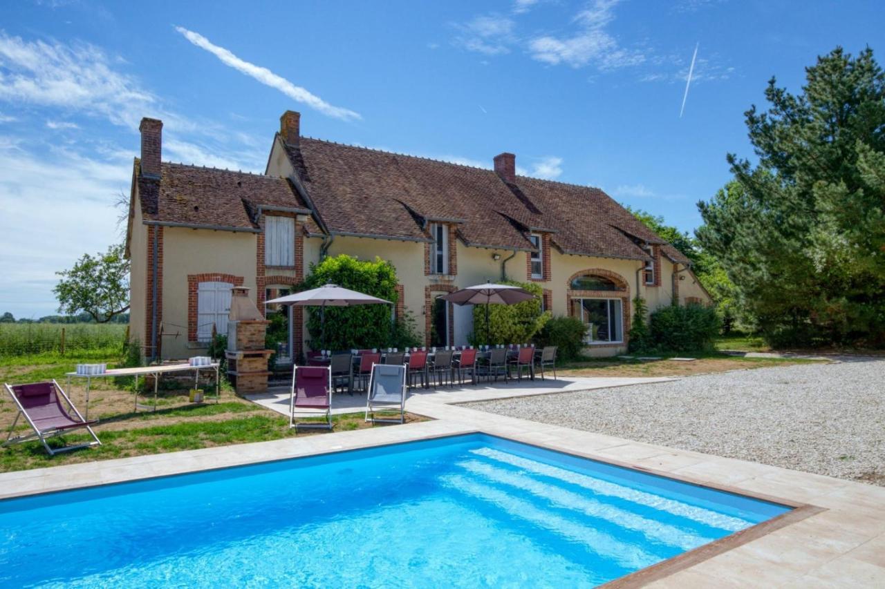Crazy Villa Le Petit Belair 18 - Heated Pool - Foot - 2H Paris - 30P Aubigny sur Nere Bagian luar foto