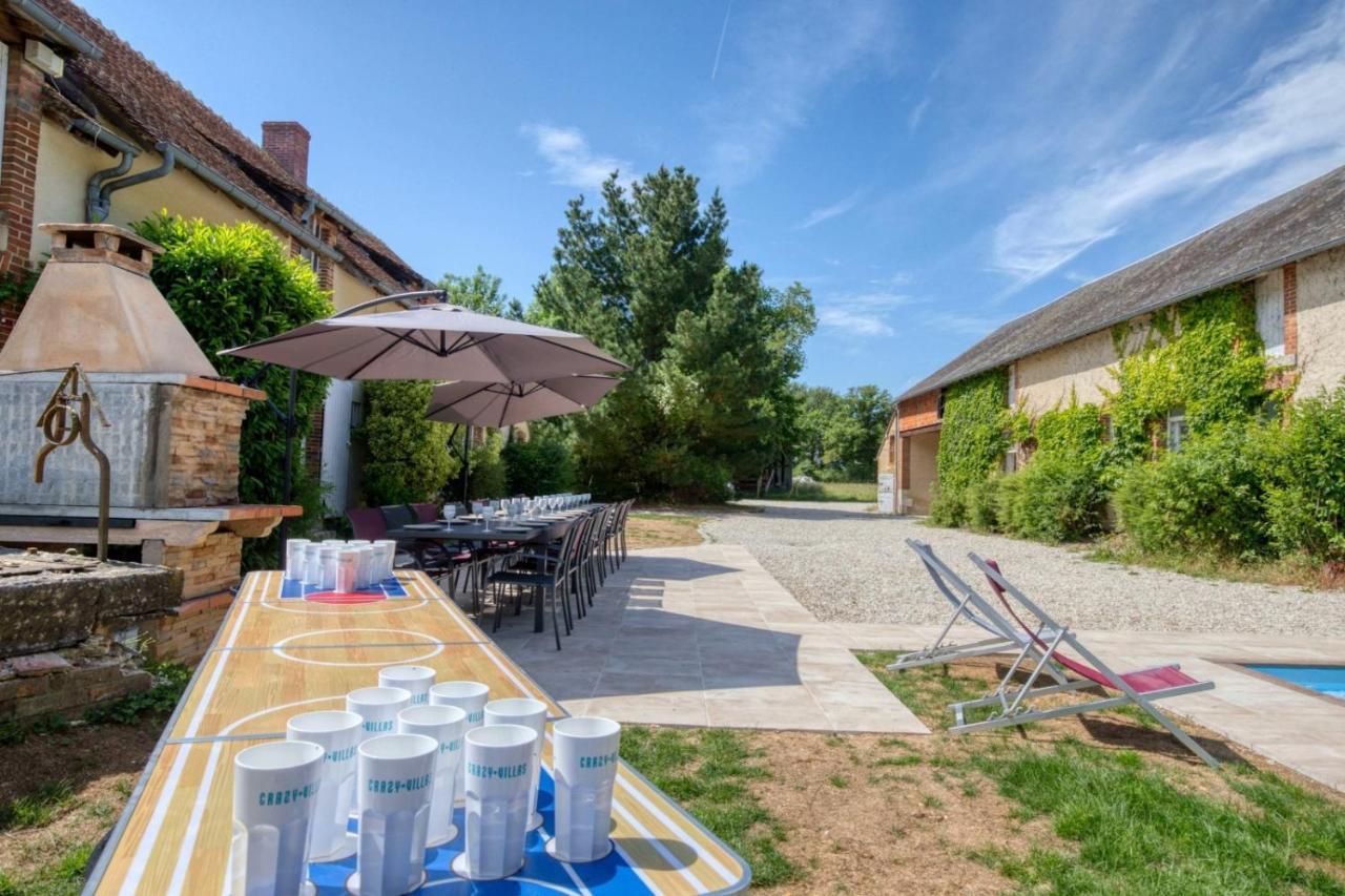 Crazy Villa Le Petit Belair 18 - Heated Pool - Foot - 2H Paris - 30P Aubigny sur Nere Bagian luar foto