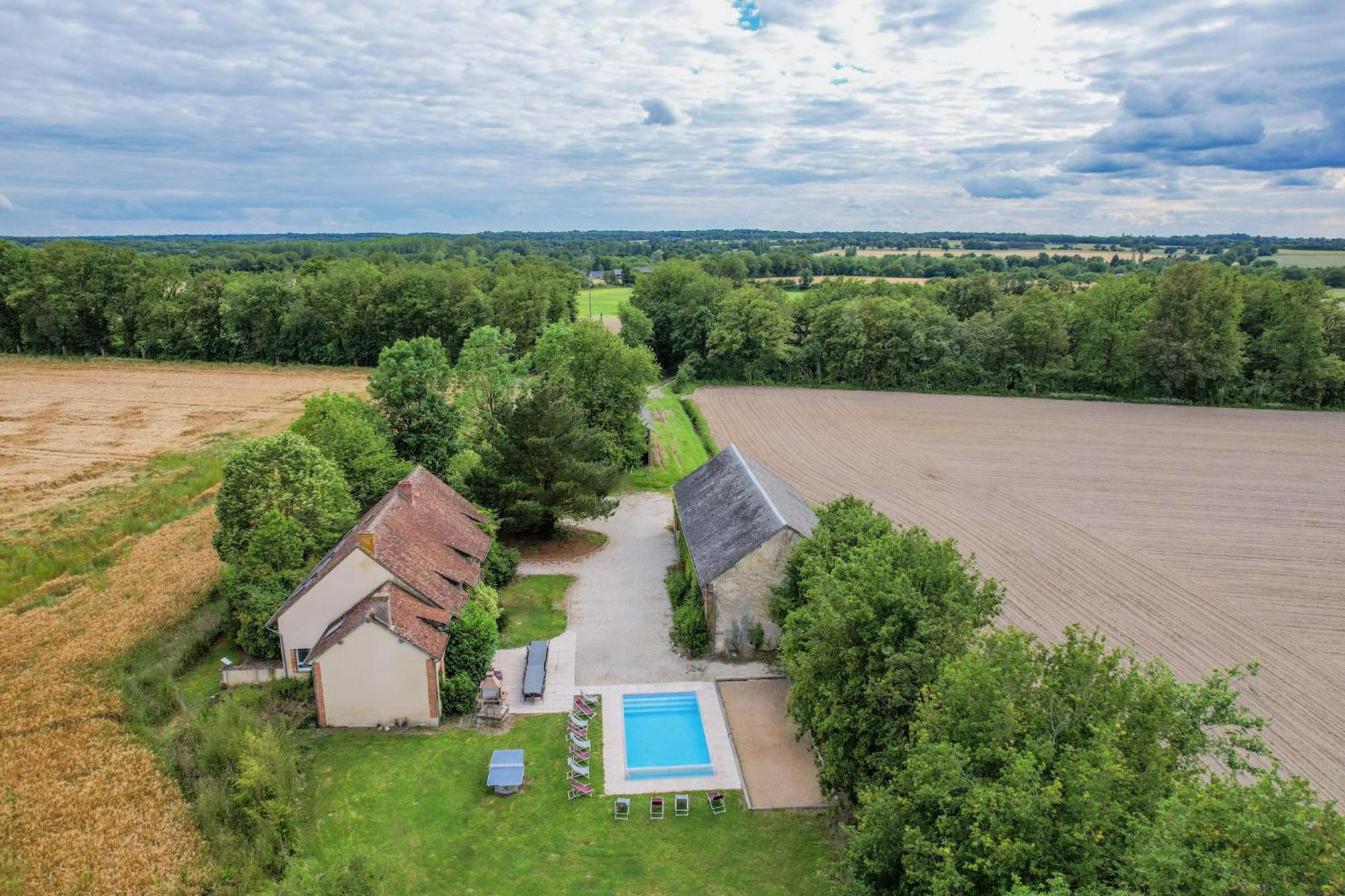 Crazy Villa Le Petit Belair 18 - Heated Pool - Foot - 2H Paris - 30P Aubigny sur Nere Bagian luar foto